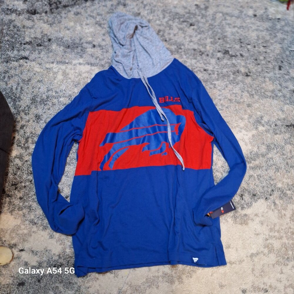 Buffalo Bills Long Sleeve T-shirt string adjustable hood